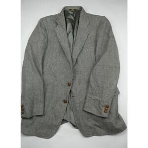Adams Row tweed sport coat, 44R, wood buttons, gray